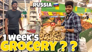 1 week’s Grocery in RUSSIA 🇷🇺  | INDIAN STUDENT | Kabardino balkarian state university