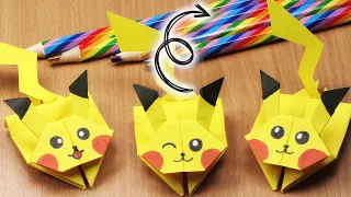 Origami Jumping Paper PIKACHU 😻 How To Make a Cute Pikachu Pokemon 💗 Origamiso