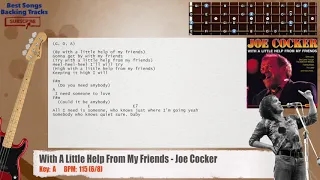 🎻 With A Little Help From My Friends - Joe Cocker Bass Backing Track with chords and lyrics