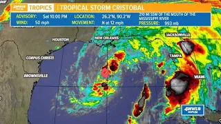 Tropical Storm Cristobal 10 p.m. Update