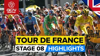 Big Names Battle On Tough Final Ramp | Tour De France 2022 Stage 8 Highlights