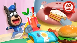 Don't Overeat | Bubbly Tummy | Cartoons for Kids | Learn Kids Healthy Habits | Sheriff Labrador