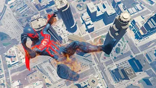 GTA V - Best Extreme Ragdolls And Fails V.33 (Spider-Man 2099 Suit - Highest Fire Falls)