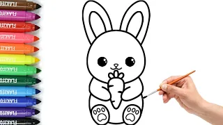 Drawing Bunny Easy for Kids || How to draw a Cute Bunny