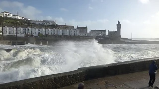 Tail end of Storm Ophelia at Porthleven