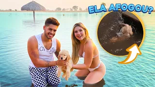 PRIMEIRA VEZ DA NOSSA CACHORRINHA NOVA NA LAGOA!!