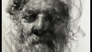 OLD MAN CHARCOAL DRAWING PORTRAIT