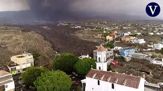 La secuencia completa de un vuelo en dron sobre Todoque