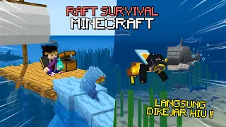 Kita Terjebak di Dunia Minecraft RAFT Survival Langsung DiKejar HIU !!