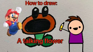 How to draw a talking flower from super Mario bros wonder!