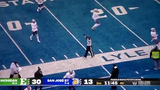 Eastern Michigan P Mitchell Tomasek 53 yard punt vs. San Jose State in Famous Idaho Potato Bowl