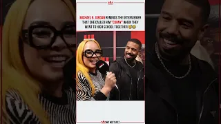 Michael B. Jordan reminds the interviewer how she called him "Corny" in high school 😅😂