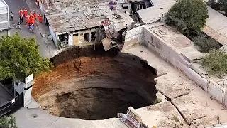 Sinkholes Caught Swallowing Things On An Epic Scale