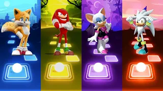 Tails Sonic 🆚 Knuckles Sonic 🆚 Rouge Sonic 🆚 Silver Sonic | Sonic Team Tiles Hop EDM Rush
