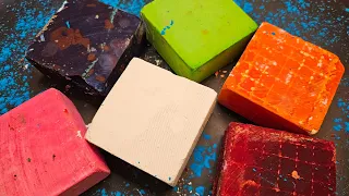 Colorful Deep Dyed Gymchalk Blocks - Oddly Satisfying - ASMR Gym Chalk Crush -Sleep Aid 🧡💚🤍🩷💜
