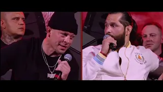 NATE DIAZ VS MASVIDAL FACEOFF AND HEATED EXCHANGE - ESNEWS BOXING