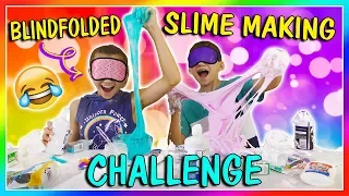 BLINDFOLDED SLYME MAKING CHALLENGE | We Are The Davises