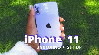NEW Purple iPhone 11 UNBOXING + SET UP💜