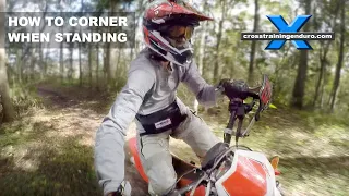 How to corner a dirt bike when standing︱Cross Training Enduro