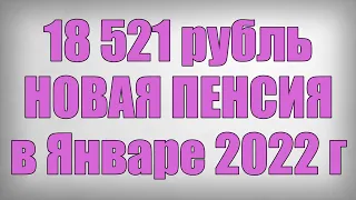 18 521 рубль НОВАЯ ПЕНСИЯ в Январе 2022 года