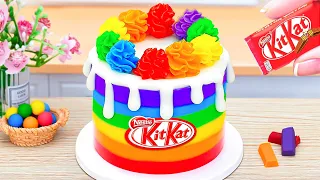 Beautiful Rainbow Cake Using KITKAT 🌈 1000+ Miniature KitKat Chocolate Cake Decorating 🍰 Sun Cakes ✨