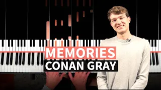 Memories - Conan Gray - PIANO TUTORIAL (accompaniment with chords)