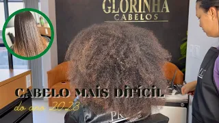 CABELO MAIS DIFÍCIL QUE EU JÁ FIZ USEI UMA TÉCNICA DIFERENTE PROGRESSIVA SEM FORMOL CABELO CRESPO