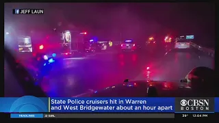 2 Drivers Cited After State Police Cruisers Hit On Route 24, Mass Pike