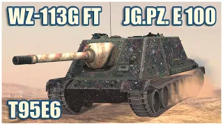 Jg.Pz. E 100, WZ-113G FT & T95E6 • WoT Blitz Gameplay