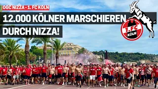 1. FC Köln: INVASION und FANMARSCH der 12.000 Köln-Fans in Nizza (08.09.2022)