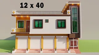 Niche dukan upar makan,3D shop with house,dukan or makan ka naksha,small house design