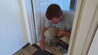 Easiest hack on how to install laminate underneath a door jam