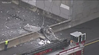 I-75 back open after truck falls off overpass, crashing on interstate below