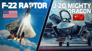 J-20 Mighty Dragon vs F-22 Raptor | The Ultimate Aerial Showdown |