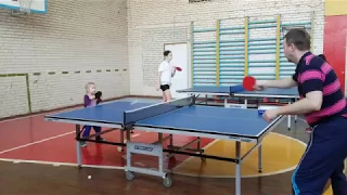 Настольный теннис .Тренировка Даши (5 лет)