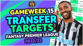 FPL GAMEWEEK 15 TRANSFER TIPS | GW15 TRANSFER TARGETS! | Fantasy Premier League Tips 2022/23