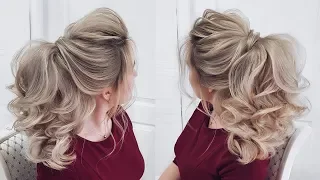 Beautiful hairstyles step by step.Hairstyle with puff