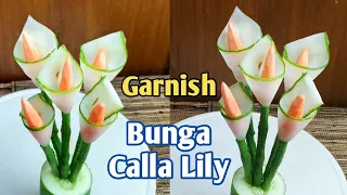 GARNISH TANPA PISAU GARNISH!! HIASAN TUMPENG DARI TIMUN DAN WORTEL//CUCUMBER GARNISH CARVING