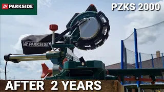 Parkside miter saw PZKS 2000 cuts both wood plastics but also steel. EVOLUTION RAGE 210