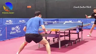 马龙 Ma Long vs Xu Xin 许昕 (training) at National Games 2021