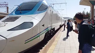 HD-Uzbekistan Railways Talgo 250 (Afrosiyob 762ФА) Arriving Samarkand Station