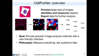 I2K 2020 tutorial: Introduction to Image Analysis and Machine Learning With CellProfiler and Cell...