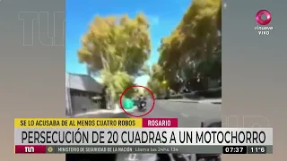 Impresionante persecución por 20 cuadras a un motochorro en Rosario