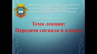 Лекция. Передача сигнала в клетку.