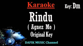 Rindu (Karaoke) Agnez Mo Nada Asli/ Original key Dm (Agnes Monica)