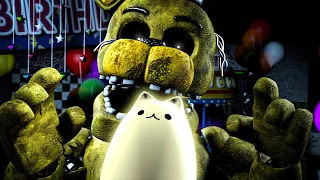 a Cute Cat among the Deadly Animatronics (Fnaf Funny Animation) #vaportrynottolaugh