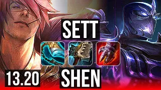 SETT vs SHEN (TOP) | 7 solo kills, 1.4M mastery, 800+ games | BR Master | 13.20