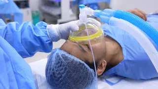 Young Girl Going into Deep Sleep for Plastic Surgery