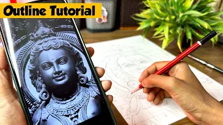 Ram Lala Drawing | Outline tutorial | Ram Navami Special Drawing