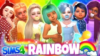 🌈RAINBOW BABY GIRLS!!!😍 - Sims 4 CAS Challenge!